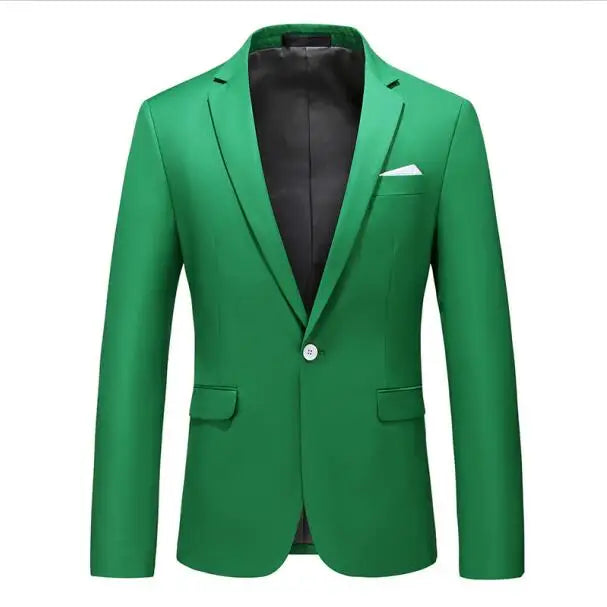 Bright Green Men's Suit Jacket, Stylish Slim Blazer, Wedding Party Dress Coat Suitable for All Seasons Asian