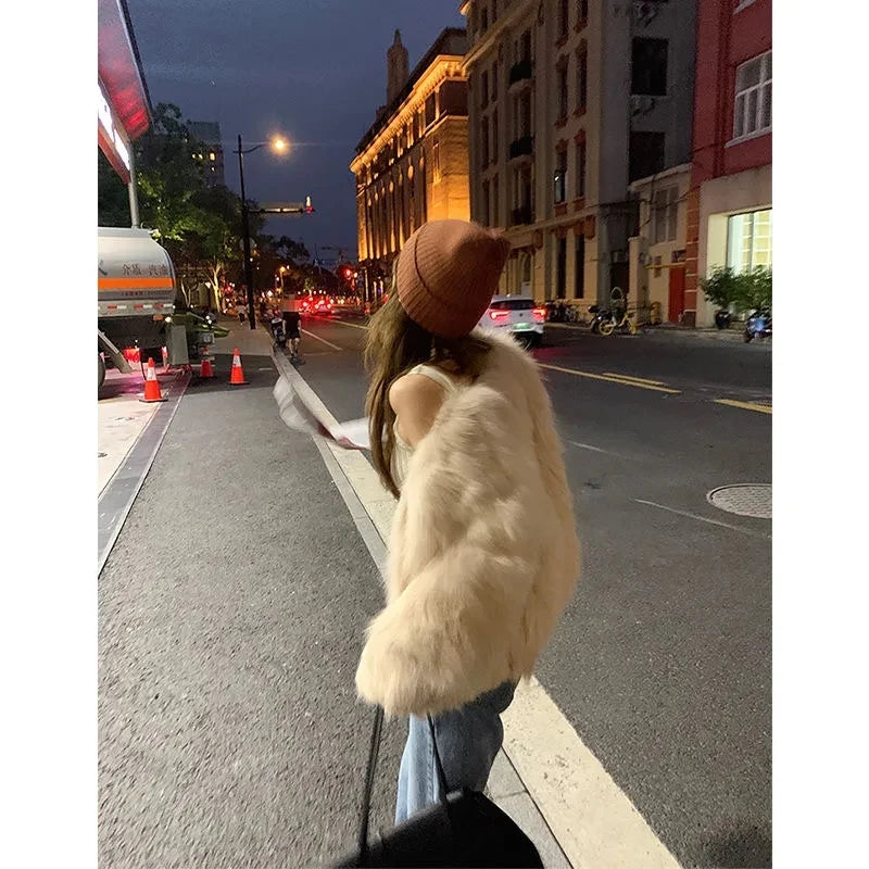 Faux Fur Coat Womens Clothing 2024 New Fashion Casual Imitation Fox Fur Coat Female  Short Loose Comfortable Winter Jacket