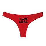 I LOVE ANAL Female Lingerie Girls G String Red Cotton Underwear for Womens Soft Seamless Invisible Breathable Sport Underpant