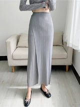 Women Pleated Solid Color Ankle-length Pants Elastic Waist Wide Leg Straight Female Trouser Loose Summer