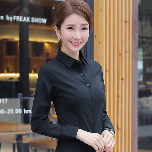 Women's Shirts Blouses Women White Shirt Long Sleeve Blouse Female Tops OL Basic Shirt Blouses Fashion Elegant Woman Clothing