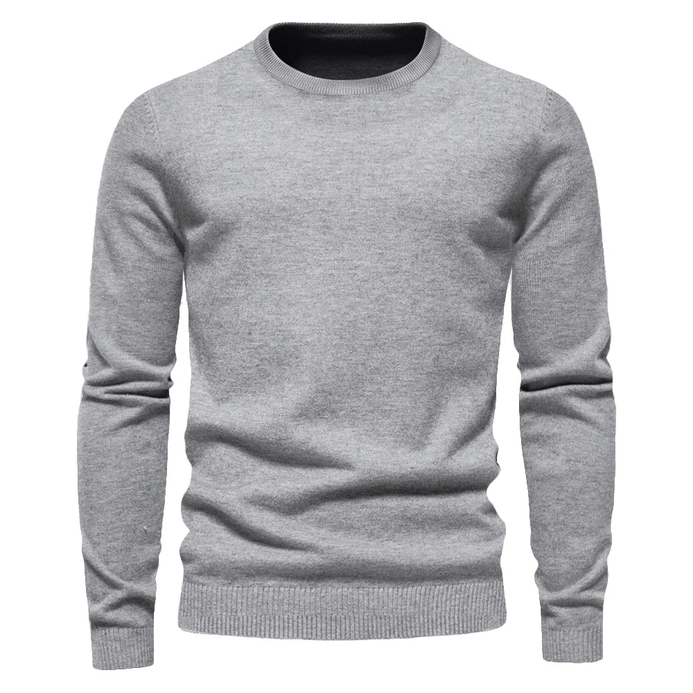 New Winter Thickness Pullover Men O-neck Solid Color Long Sleeve Warm Slim Sweaters Men Men's Sweater Pull Male Clothing