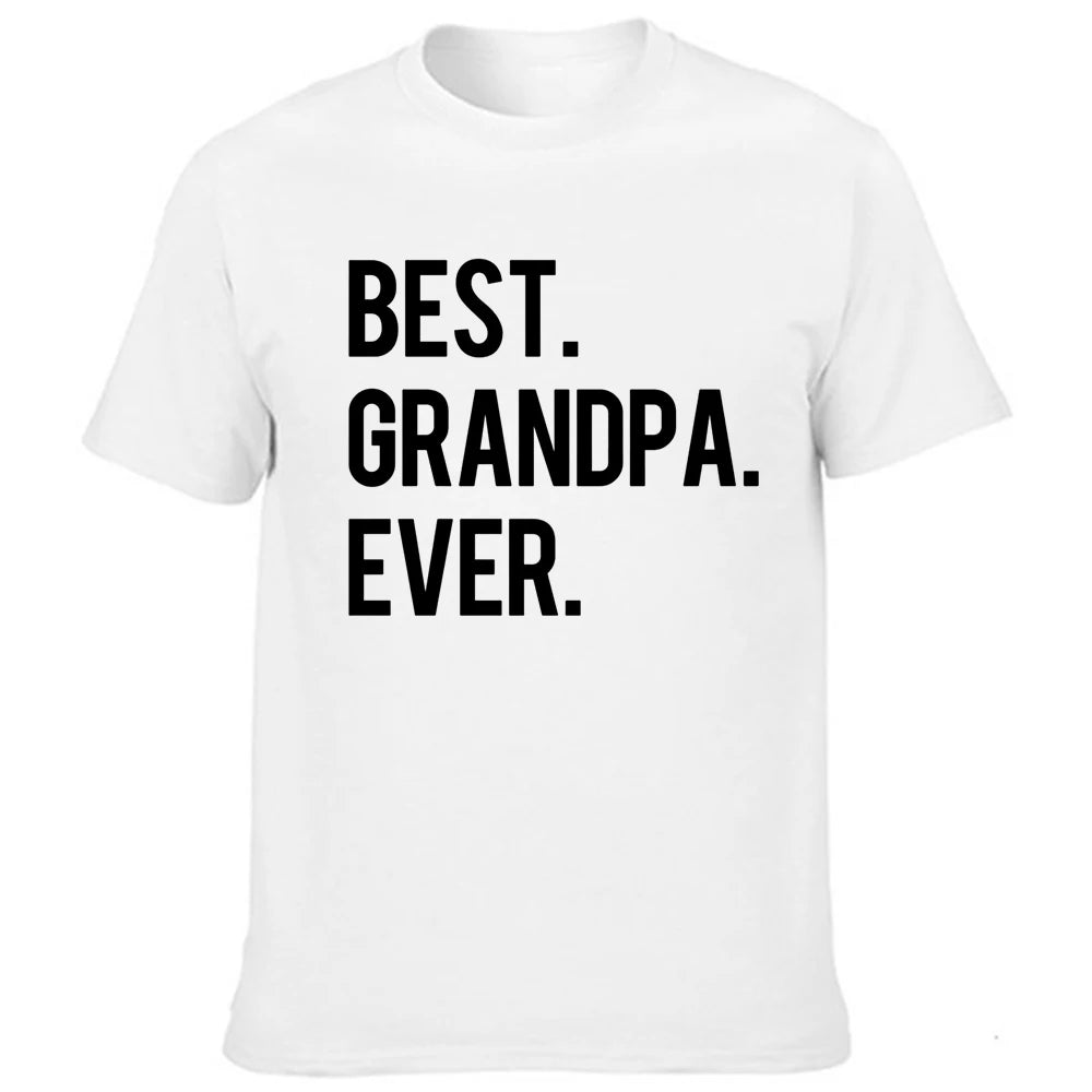 Best Grandpa Ever Letter Print Men's T Shirt Graphic Tees Men Round Neck Short Sleeve Summer Tees Male Casual Harajuku Clothing