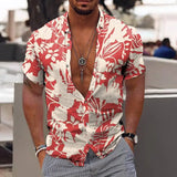 Coconut Tree Shirts For Men 3d Printed Men's Hawaiian Shirt Beach 5xl Short Sleeve Fashion Tops Tee Shirt Man Blouse Camisa