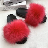 Summer Faux Fur Slippers Women Indoor Furry Fur Slides Female Plush Flip Flops Flats Sandals Casual Fluffy Slipper House Shoes