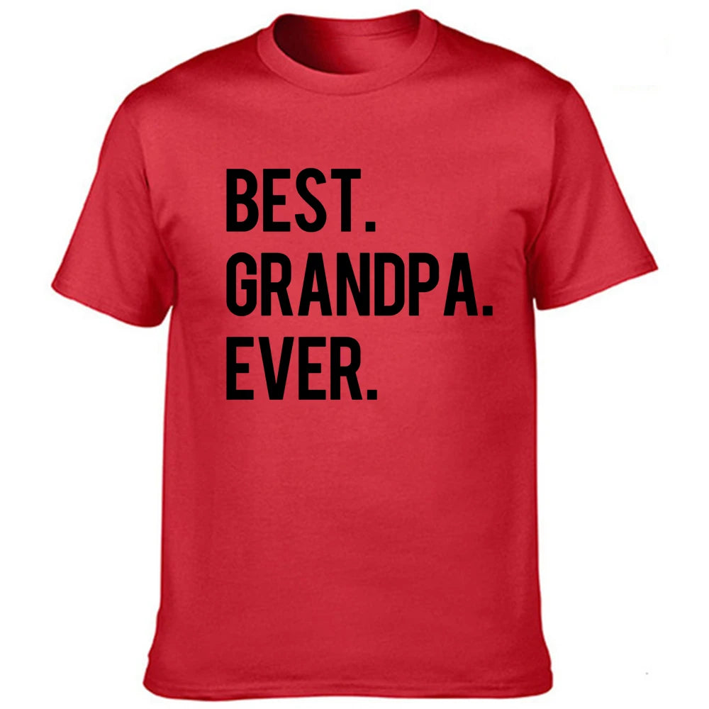 Best Grandpa Ever Letter Print Men's T Shirt Graphic Tees Men Round Neck Short Sleeve Summer Tees Male Casual Harajuku Clothing