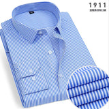 Spring New Men's Striped long-sleeved Shirt Non-ironing Anti-wrinkle Comfortable Breathable Business Casual Fashion Slim Fit