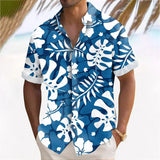 Plant Printed Men's Hawaiian Beach Shirts Summer Casual Short Sleeve Lapel Shirts Holiday Shirts For Men Large Size Men Clothing