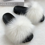 Summer Faux Fur Slippers Women Indoor Furry Fur Slides Female Plush Flip Flops Flats Sandals Casual Fluffy Slipper House Shoes