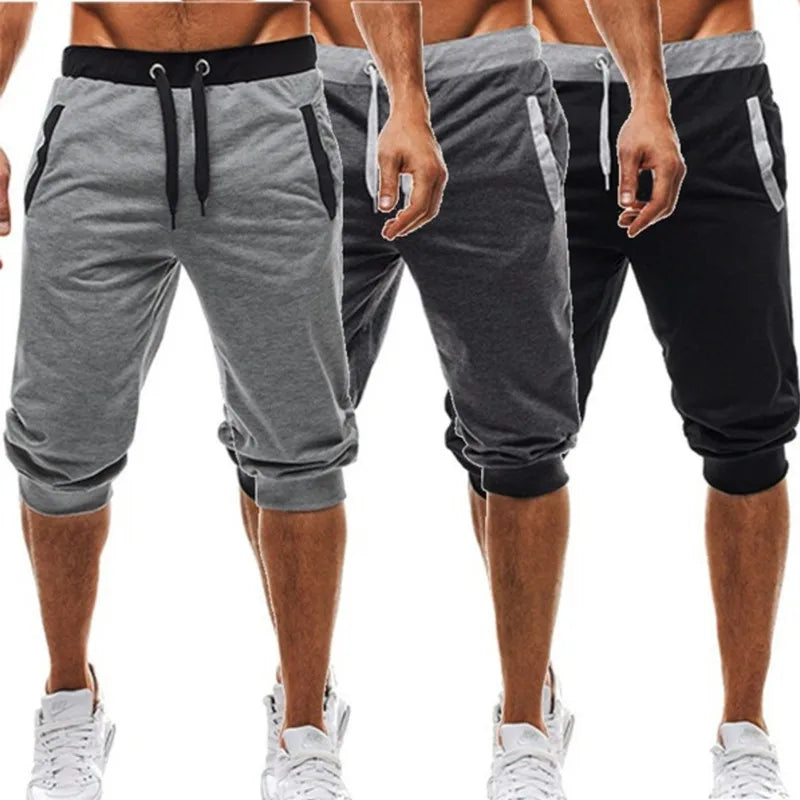 New Summer Shorts Men's Fashion Causal Shorts Cropped Trousers Beach Shorts Man Breathable Cotton Gym Short Sweatpants