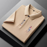 Men's Summer Embroidered Casual Fashion Short Sleeve POLO Shirt Comfortable Top