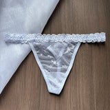 Personality Custom Name Crystal Letter Thong Lace Bikini Panties G-String Low Waist Briefs Sexy Body Jewelry for Hot Wife Gift