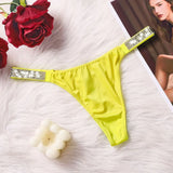 Lace Sexy Lingerie Women Metal VS Label Ultra-Thin Hollow Temptation Panties Comfortable Briefs Eyelash Cutout Thong Underwear