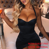 Giyu Night Club Party Woman Dress Sexy Bodycon Glitter Strapless Mini Short Prom Robe 2024 Summer Elegant Ruched Black Vestidos