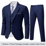 High Quality Wedding Suits For Men Elegant Blazers Set 3 Pieces Formal Classic Jackets Vest Pants Full Coats Luxury