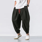 New Oversized Men Harem Pants Loose Chinese Style Cotton and Linen Sweatpants Joggers High Quality Casual Trousers Men