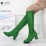 Costumes 60s 70s Go Go Boot Retro1960s Ladies Women's Knee-High Boots Fancy Dress Gogo Party Dance Gothic Shoes