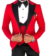 Men 3 Pieces Suits For Men Custom Made Groom Groomsmen Tuxedos Wedding Men Suit Terno Masculino(Jacket+Pant+Vest)