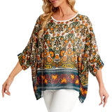 Blouse Plus Size New Batwing Casual Summer Blouse Women Boho Chiffon Shirt Top Shirt Women