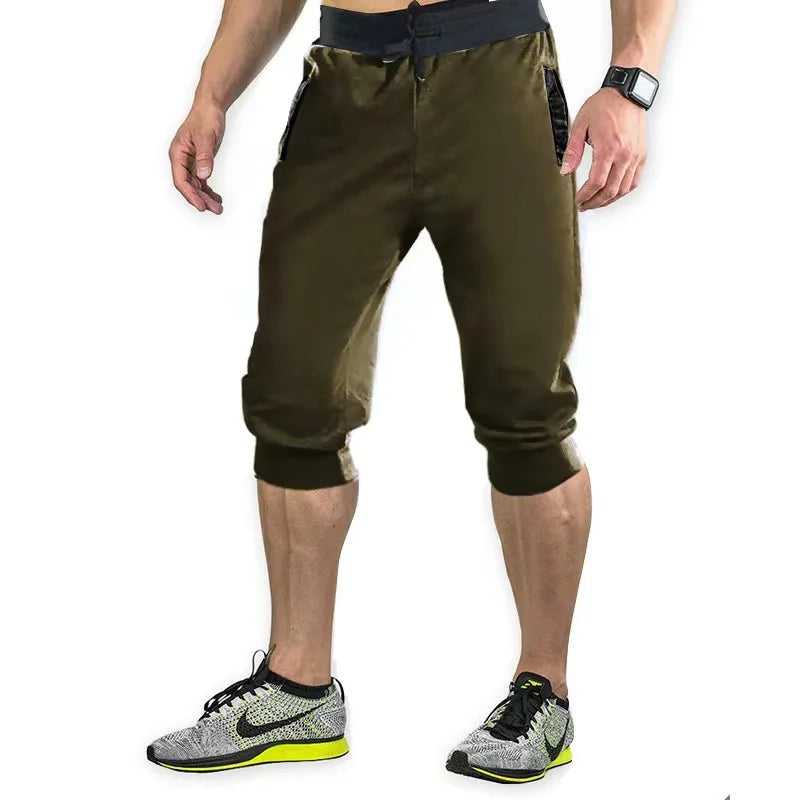 New Summer Shorts Men's Fashion Causal Shorts Cropped Trousers Beach Shorts Man Breathable Cotton Gym Short Sweatpants