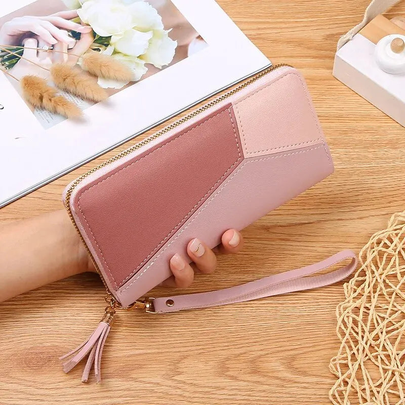 Cross-border Explosions Supply Contrast Color Stitching Long Wallet Women's Clutch Bag Women's New Fashion Japanese-K