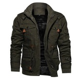 New men's Fall/Winter detachable hooded and fleece thickened cotton coat Fashion mid-length jacket