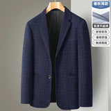 New Men's Blazer Fashion Middle-aged Business Casual Professional Wear Casual Loose British Style Sub-trend Four Seasons Suit