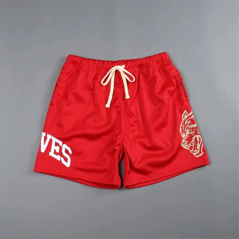 Sports Trendy Men's Pants Summer Men's Sports Fitness Casual Shorts Mesh Breathable Shorts Running Beach Pants