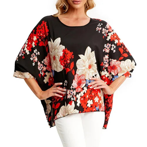 Blouse Plus Size New Batwing Casual Summer Blouse Women Boho Chiffon Shirt Top Shirt Women