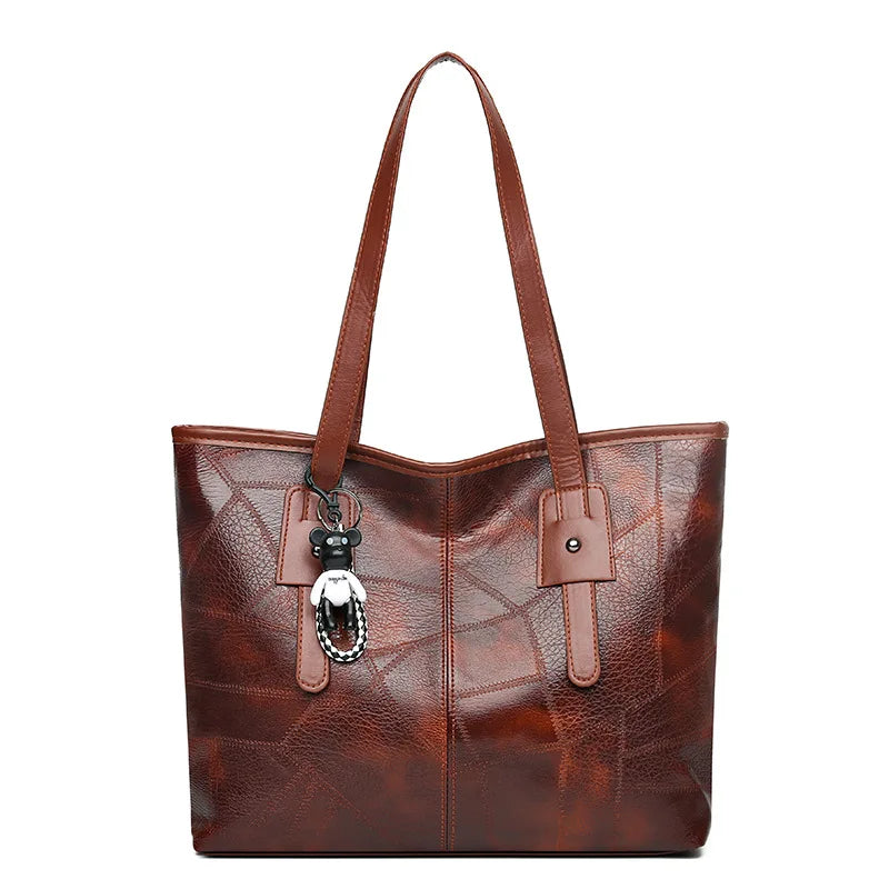 Trendy Women's New Large Capacity Tote Bag with Horizontal Square Zipper Single Shoulder Handbag