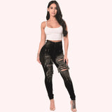 Autumn High Waist Ripped Jeans For Women Fashion Stretch Skinny Denim Pencil Pants Casual Slim Trousers S-3XL