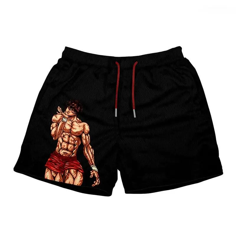 Anime Men's Gym Shorts 3D Printed Shorts Quick Dry Mesh Casual Board Shorts for Summer to Jogging Fitness Basketball