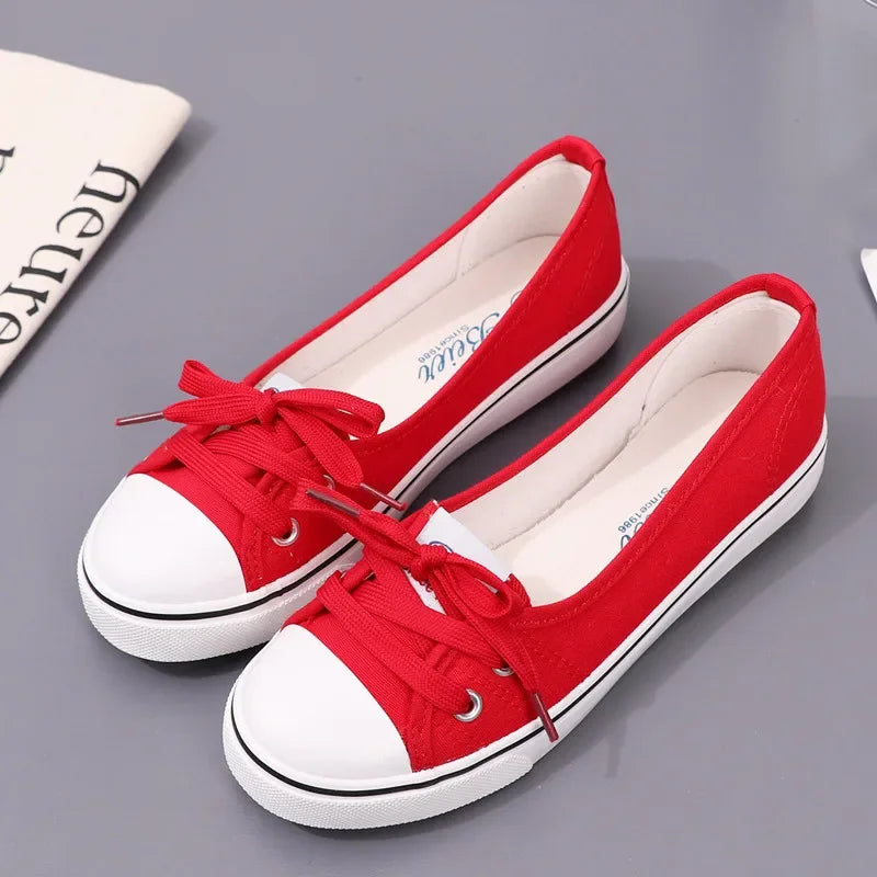 Canvas Small White Shallow Cut Summer Flat Sport Casual Ladies Soft Sneakers Platform Zapatillas De Mujer Tenis Women Luxury