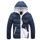 Men's Casual Jacket Cotton Parka Coat Autumn Winter Thin Hooded Cotton Padded Jacket Windproof Outdoor Travel Outwear