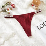 Lace Sexy Lingerie Women Metal VS Label Ultra-Thin Hollow Temptation Panties Comfortable Briefs Eyelash Cutout Thong Underwear