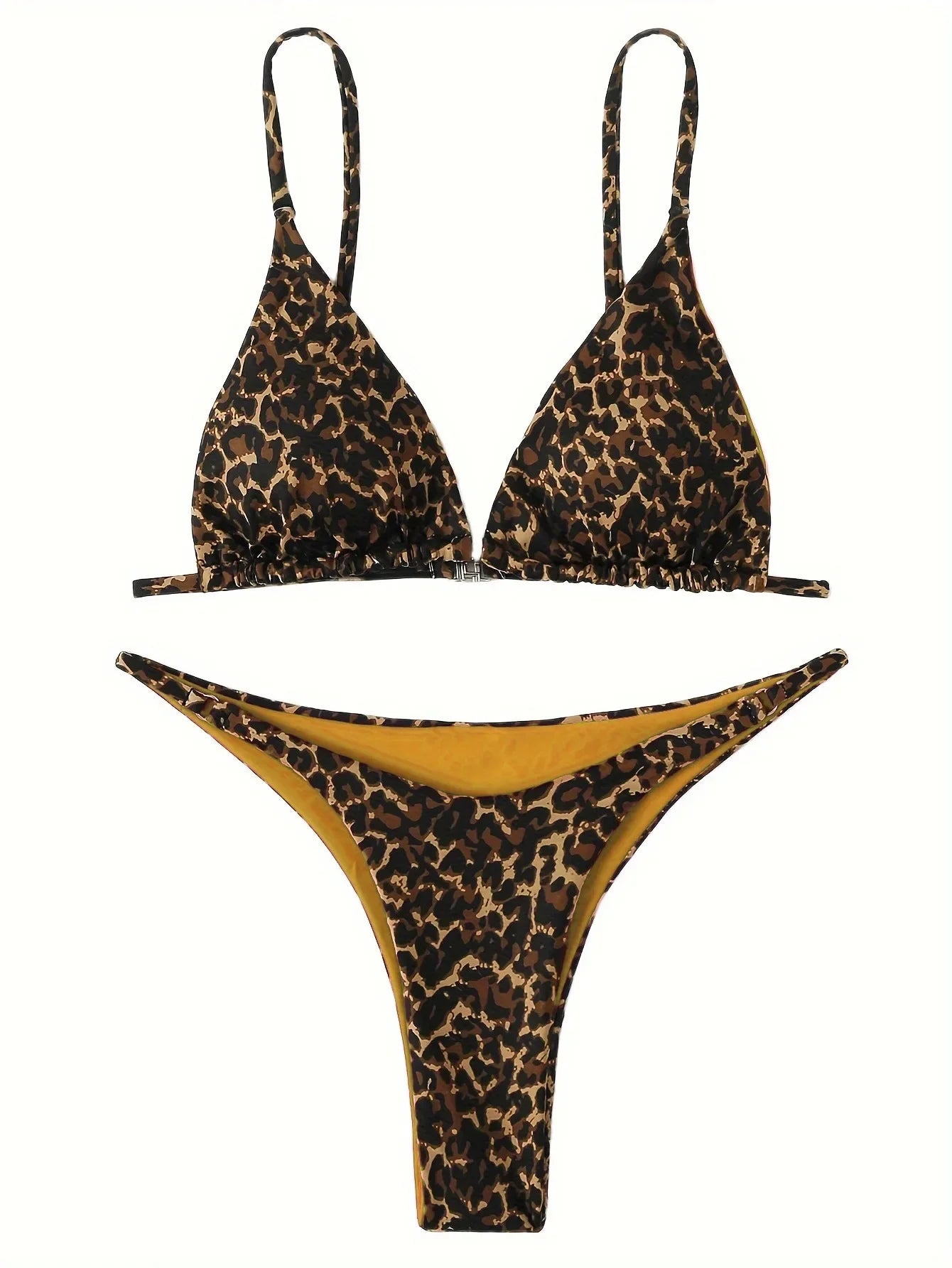 Micro Leopard Bikini Women High Cut  Bandage Push Up Swimsuit Sexy Bathing Suit Padded Thong Swimwear,Summer Beach Vacation