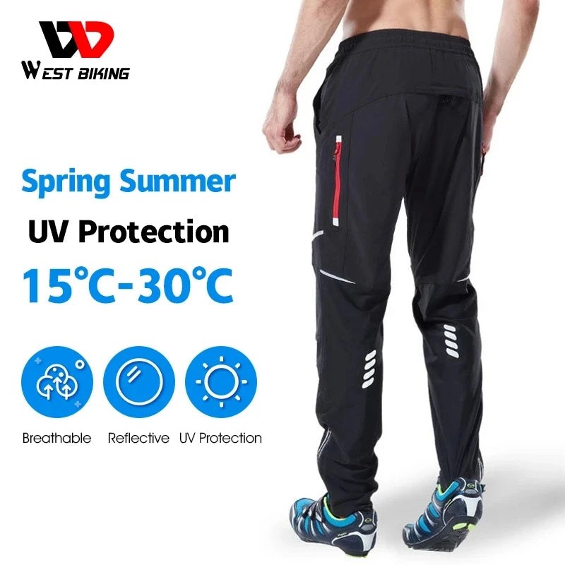 WEST BIKING Cycling Pants Windproof Bicycle Pants Quick Drying Riding Bike Pants Fishing Fitness Trousers Sport Equipment