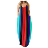 2024 Summer New Women's Minimalist Korean Spliced Sling Elegant Chic Printed Loose Sleeveless Comfortable Casual Long Dress