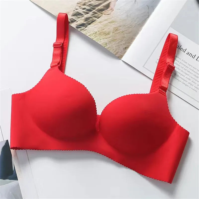 Comfort Wireless Bras for Women Underwear Seamless Solid Pink Black Bras Top Sexy Lingerie Push Up Bralette Female Intimates