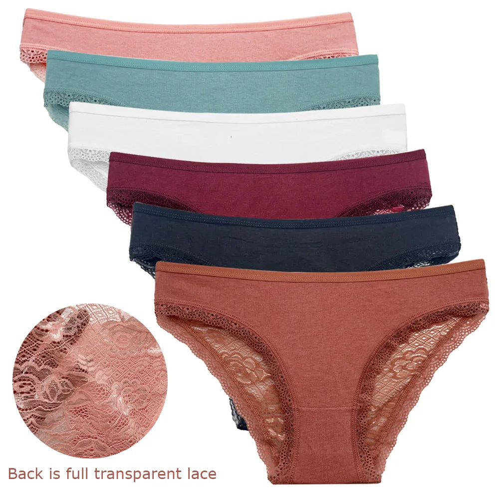 5 PCS/SET New Arrival Low Rise Ladies Sexy Lace Panty Underpants Panties For Women Lingerie Cotton Briefs