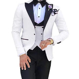 Men 3 Pieces Suits For Men Custom Made Groom Groomsmen Tuxedos Wedding Men Suit Terno Masculino(Jacket+Pant+Vest)