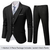 High Quality Wedding Suits For Men Elegant Blazers Set 3 Pieces Formal Classic Jackets Vest Pants Full Coats Luxury