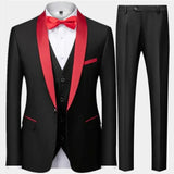 New Costume Clothing Luxury Party Stage Men's Suit Groomsmen Regular Fit Tuxedo 3 Peice Set Jacket+Trousers+Vest Blazers Pants