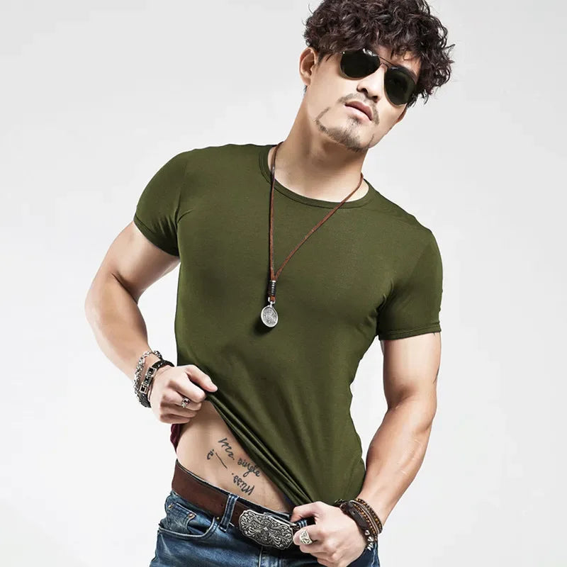 Brand New Men T Shirt Tops V neck Short Sleeve Tees Men's Fashion Fitness Hot T-shirt For Male Man T-shirt Size 5XL