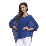 Blouse Plus Size New Batwing Casual Summer Blouse Women Boho Chiffon Shirt Top Shirt Women