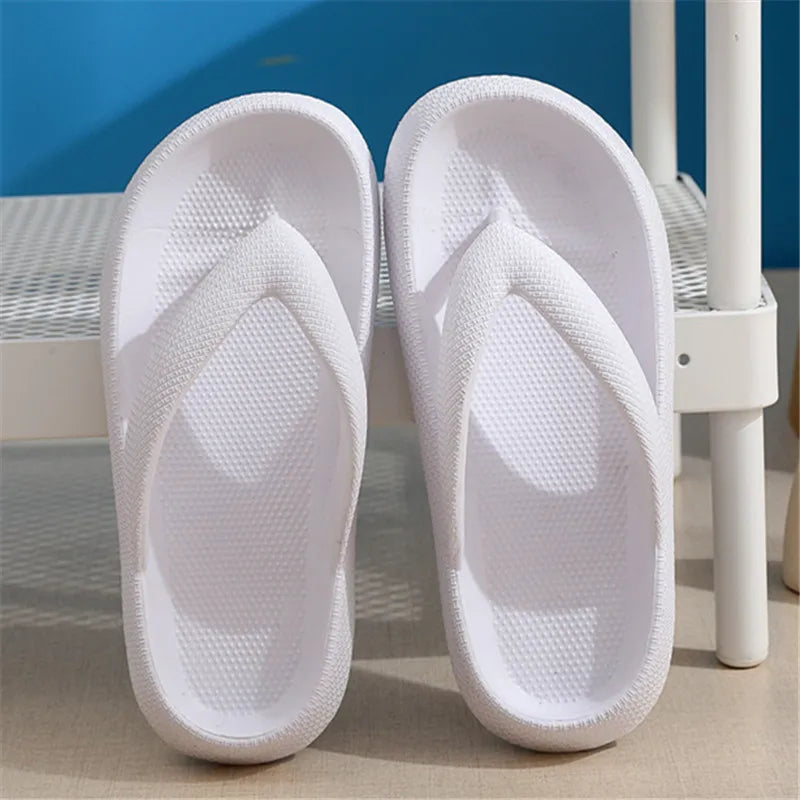 Rimocy Soft Sole EVA Women's Flip Flops Summer Beach Non-slip Cloud Slippers Women Thick Platform Clip Toe Bathroom Slides