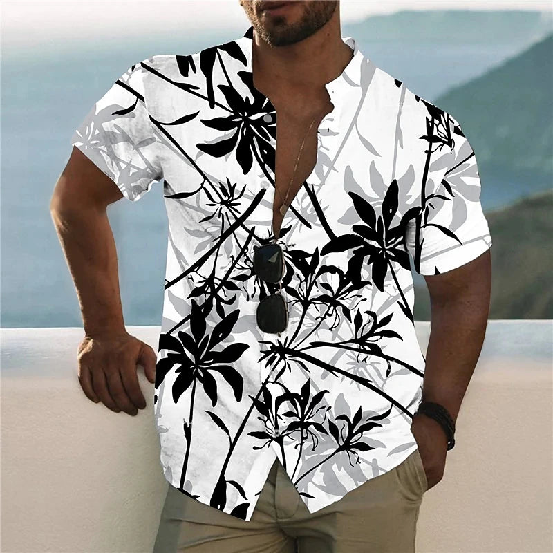 Coconut Tree Shirts For Men 3d Printed Men's Hawaiian Shirt Beach 5xl Short Sleeve Fashion Tops Tee Shirt Man Blouse Camisa