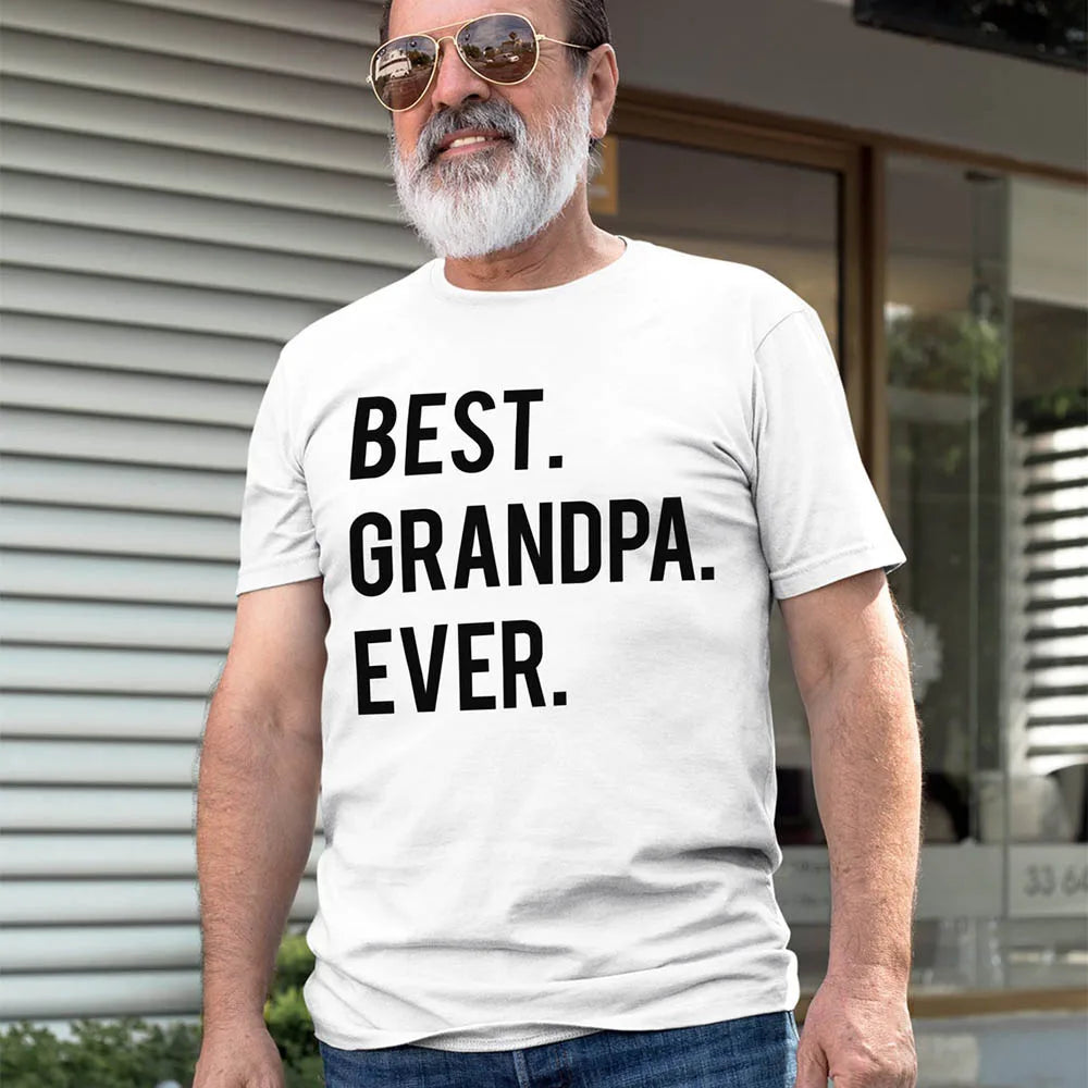 Best Grandpa Ever Letter Print Men's T Shirt Graphic Tees Men Round Neck Short Sleeve Summer Tees Male Casual Harajuku Clothing