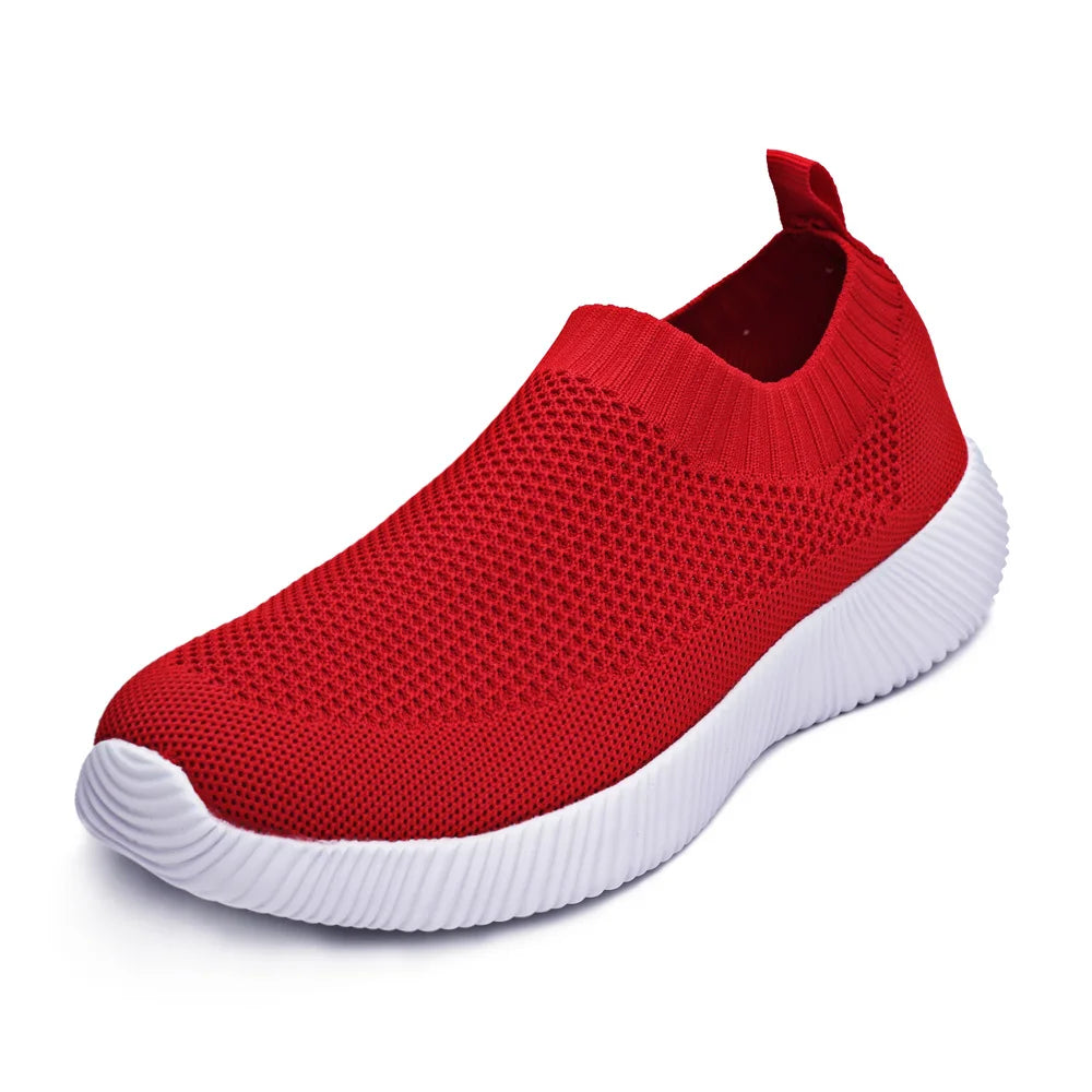 Spring Women Shoes Knitting Sock Sneakers Women Flat Shoes Casual Breathable Sneakers Flats Walking Shoes for Women