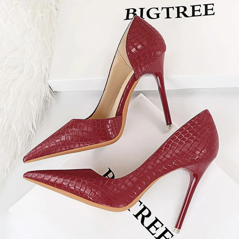 BIGTREE Shoes Designer New Women Pumps Pointed Toe High Heels Ladies Shoes Fashion Heels Pumps Sexy Party Shoes Plus Size 43